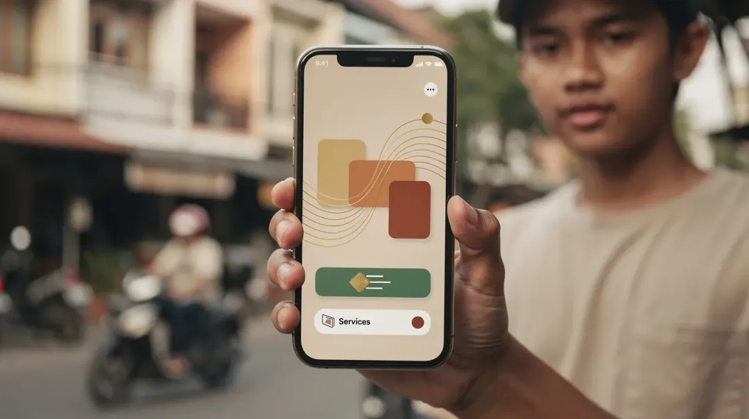 Tangkapan layar aplikasi operator menunjukkan menu layanan aktif dan riwayat pemotongan pulsa